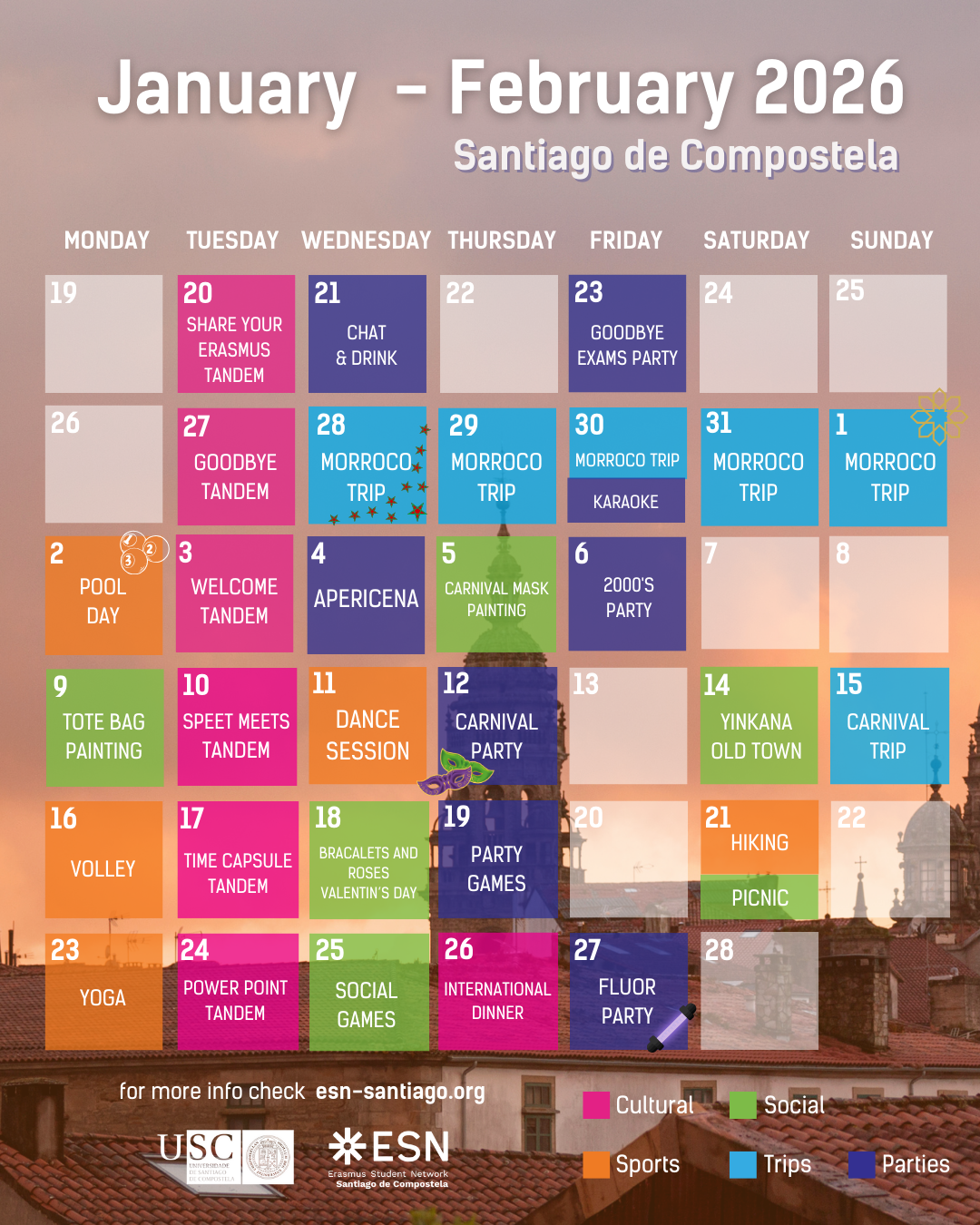 Calendario Diciembre Santiago 2025