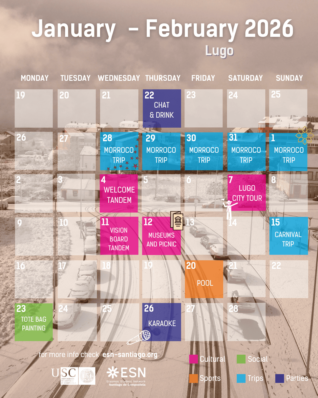 Calendario Diciembre Lugo 2025