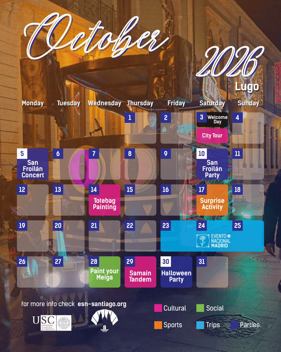 Calendario Abril Lugo 2026