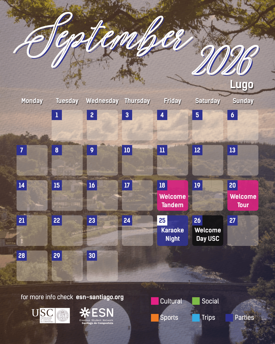 Calendario Abril Lugo 2026